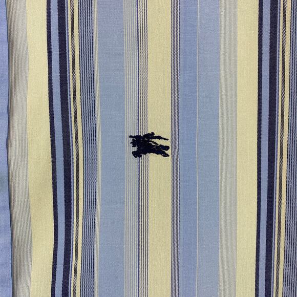 Burberry London Blue/Cream Stripe Button-Up Long Sleeve Dress Shirt Size 16/41 - Picture 2 of 13